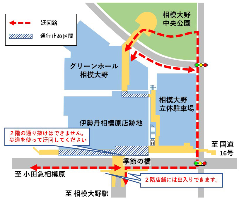 駅方面からのアクセスについての案内図