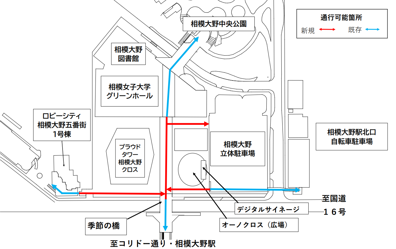 駅方面からのアクセスについての地図